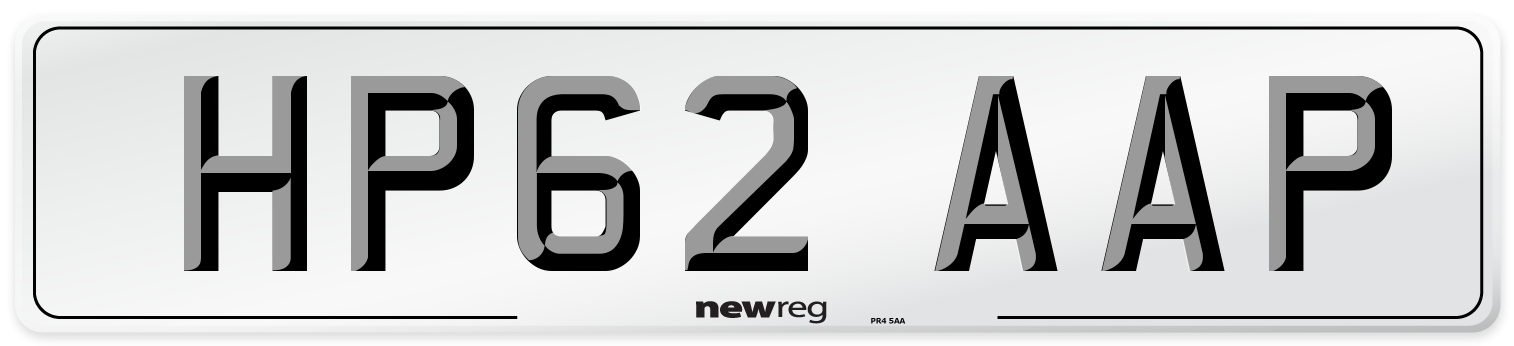 HP62 AAP Number Plate from New Reg